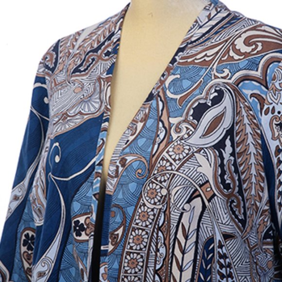 Chico's Long Sleeve Leather Suede Topper Coat Wrap - Picture 3 of 5